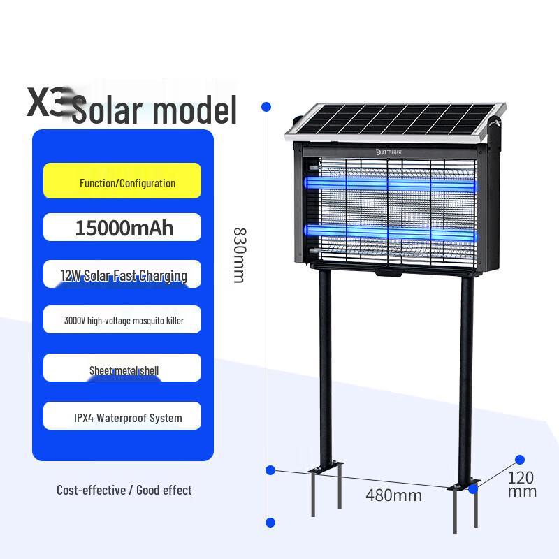 Outdoor Solar Waterproof Mosquito and Insect Killer Lamp