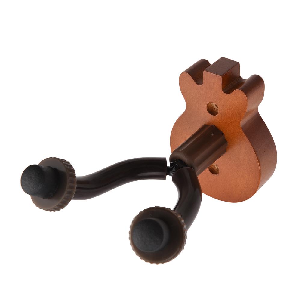 Настенная вешалка для гитары, вешалка для гитары из цельного дерева, настенный держатель с крючком, подставка с металлическими опорными стержнями