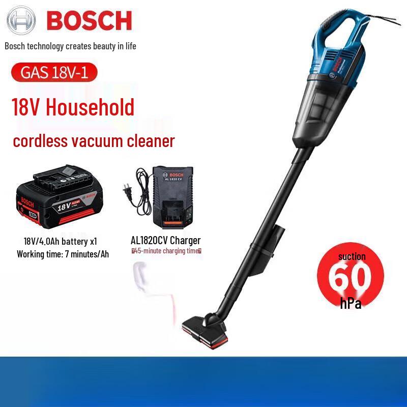 Bosch Беспроводной портативный пылесос GAS18V-1, штекер CN (адаптер в комплекте)