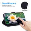 For iPhone 16 Phone Case Lotus Imprint Leather Stand Wallet Cover