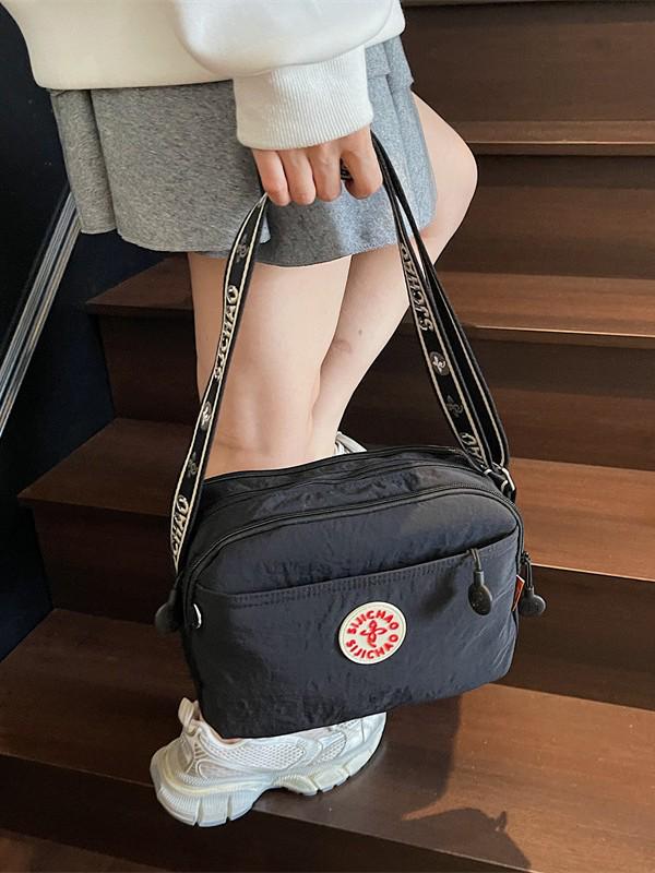 Cross-Border Minimalist Nylon Shoulder Bag: Large Capacity, Lightweight, Multi-Compartment, Wide Strap, Women's Travel Crossbody