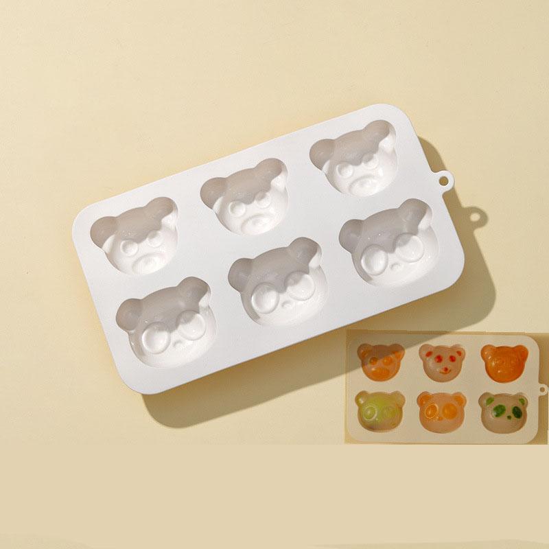 Baby Food Steamer Mold Six Cavities Cartoon Shape Silicone Ice Cube Tray Flexible Non Toxic BPA Free Kitchen Tool for Homemade Snacks
