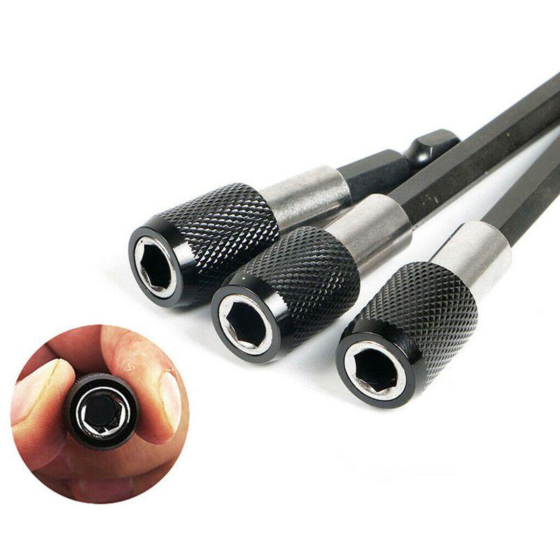 3pcs Set 1/4 Hex Shank Screw Driver Extension Bit Quick Release Holder Tool Efficient Magnetic Bit Holder For Precise And Secure Fastening