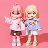 Casual Wear OB11 Doll Hoodie Set Bear Pattern Hippop Shorts Set Doll Sweatshirt Set  DIY Toy