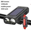 800 LM Solar Bike Light Set LED Bicycle Lights Horn MTB Cycling Headlight USB Charging Flashlight Bike Accessories 7