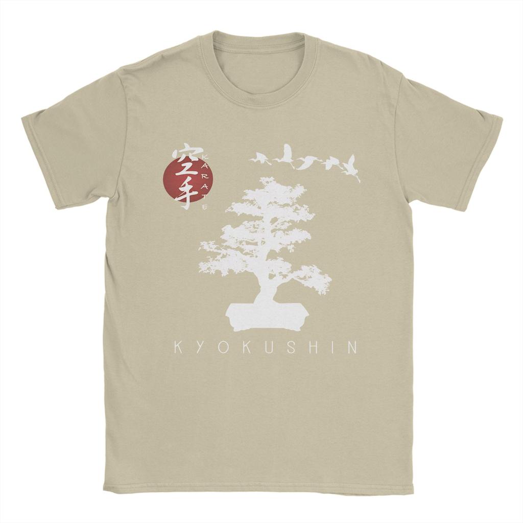 Футболка с изображением дерева бонсай Kyokushin, летняя, винтажная, 100% хлопок, хип-хоп футболка для мужчин, свободный топ