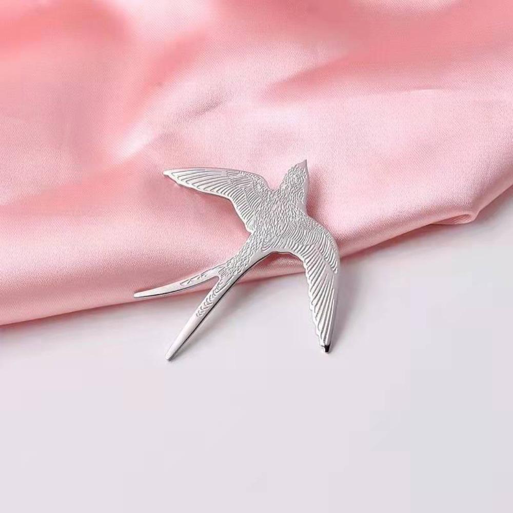 3PCS Swallow Shaped Swallow Brooches Gold Silver Bird Breastpin Swallow Brooch Pins Jewelry Gift