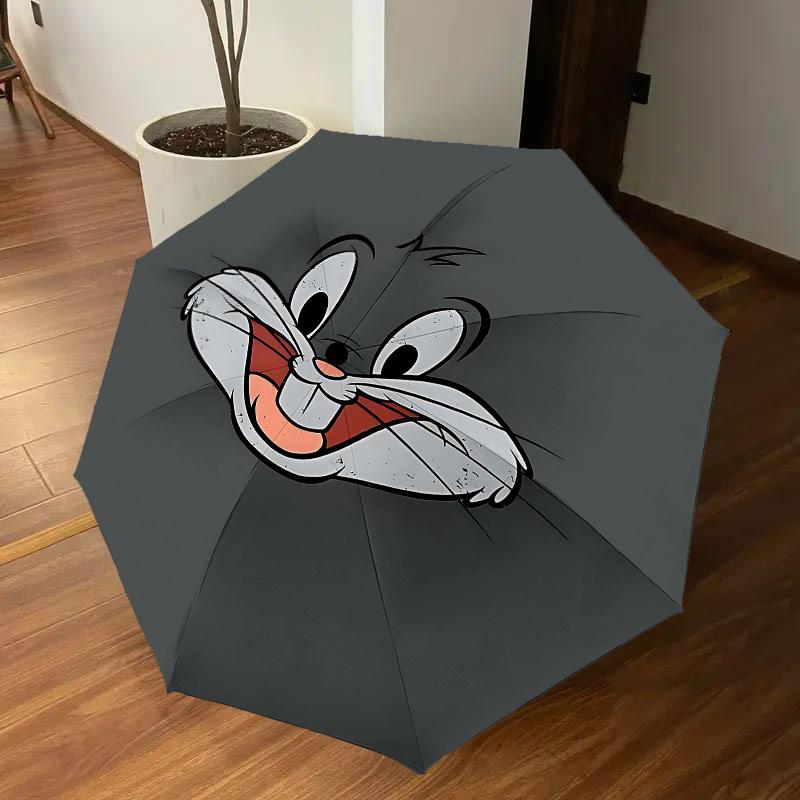 1PC cartoon rabbit Umbrella-8-Rib Reinforced, Automatic Open, Lightweight & Durable, Cute Fashion Accessory for Outdoor, D2676