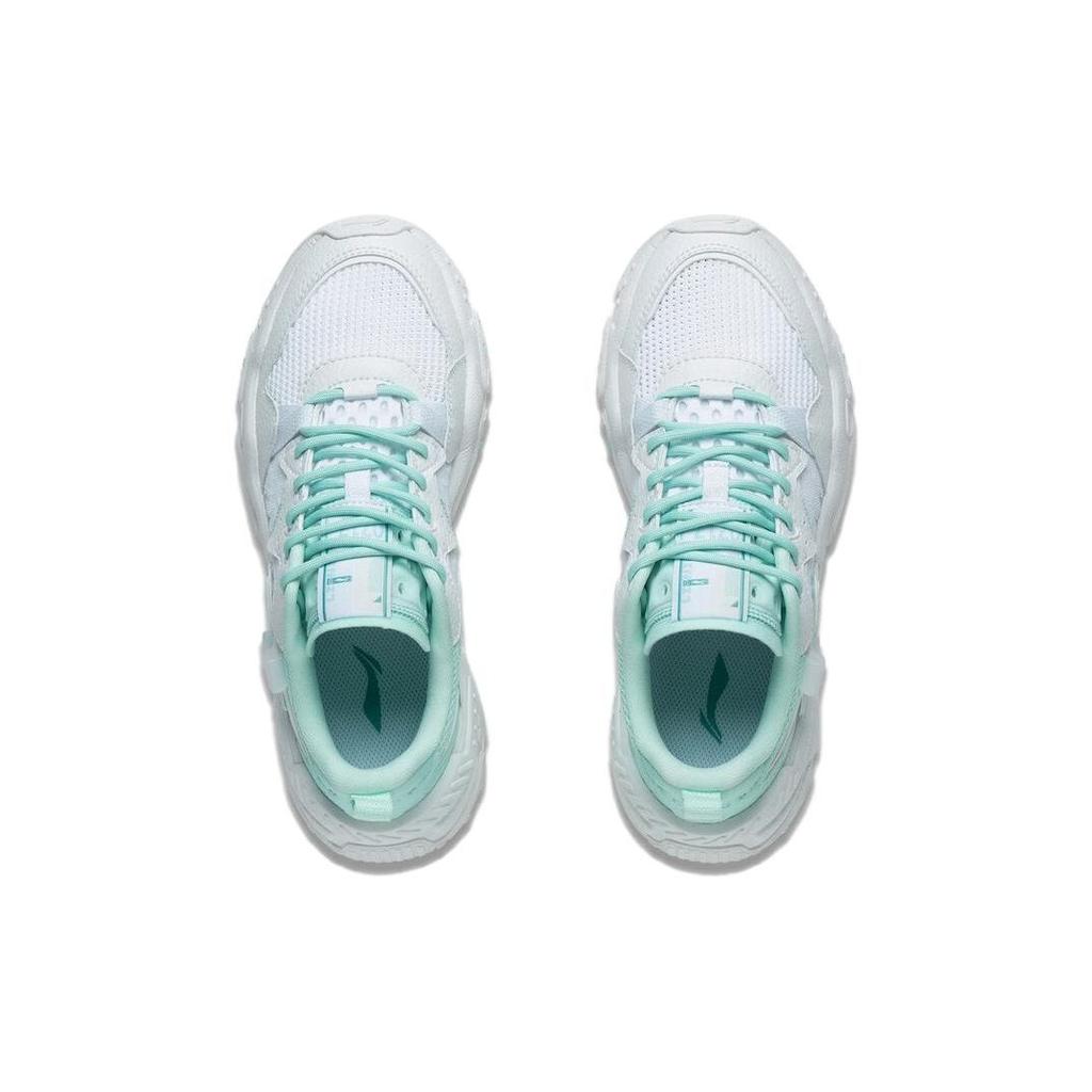 Li Ning New Path 3.0 нескользящие износостойкие низкие спортивные повседневные туфли женские кроссовки белые зеленые AGCT152-2