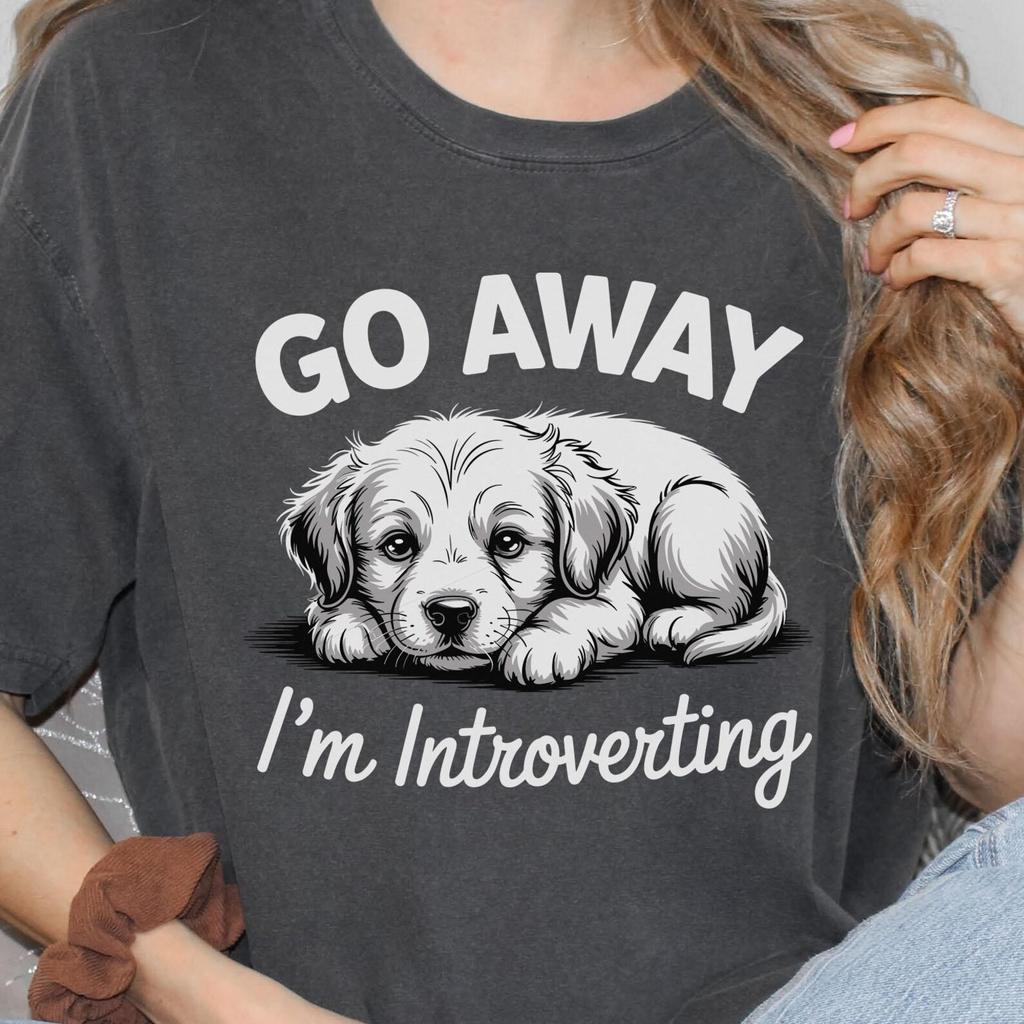 Puppy Graphic Introverting T-shirt, Unisex Tee, Dog Lover Gift, Funny Tee, Graphic Tee, Cute Tshirt, Comfort Colors