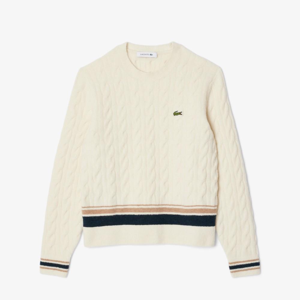 [lacoste] Women's Tipping Point Cable Sweater AF4159-55NXFJ