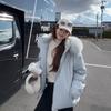 Зимняя одежда талия большой меховой воротник Парка пуховик женская мода повседневный с капюшоном свободный и тонкий пальто тренд