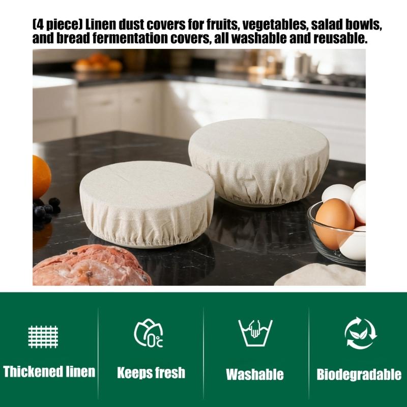 Pack Of 4 Bread Proofing Basket Cloth Liners Bread Rising Supplies For Sourdough Baking Round Banneton Liner Covers