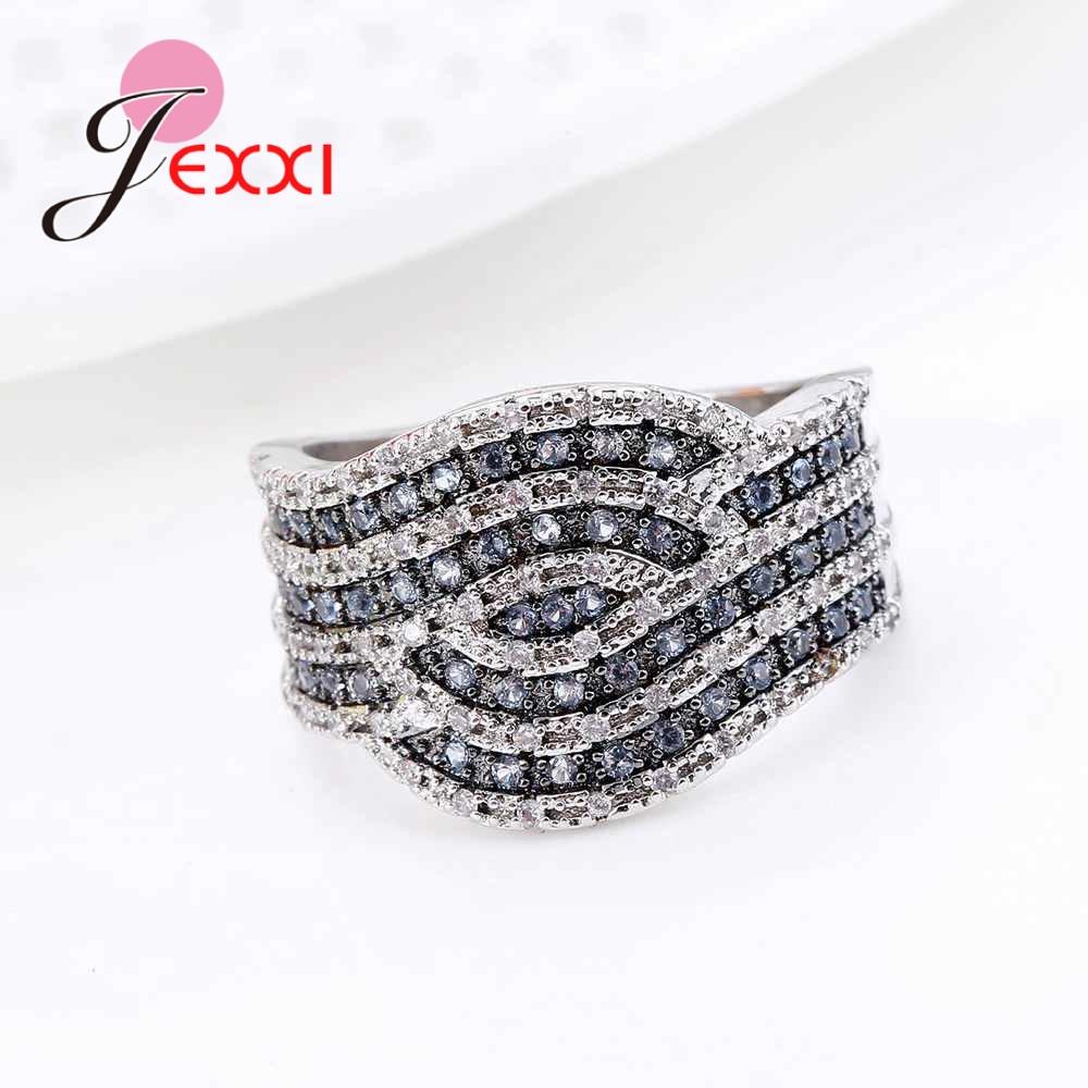 New Ladies Fashion Crystal Rings for Women Cubic Zirconia Jewelry 925 Sterling Silver Anillos Mujer Anel Ring Wholesale