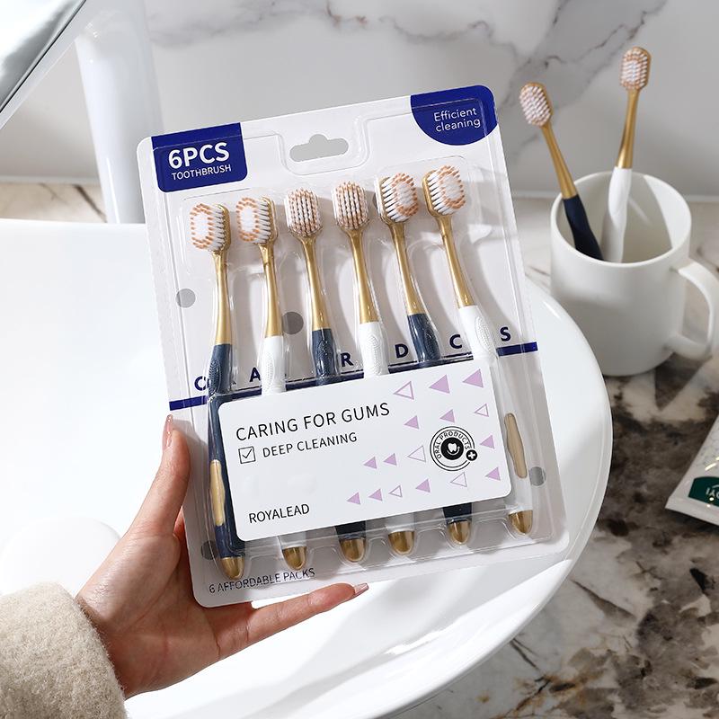 Sam's Style Misi Rou Adult Toothbrush Set - 6pcs Ultra-Fine Soft Bristle for Gum Care