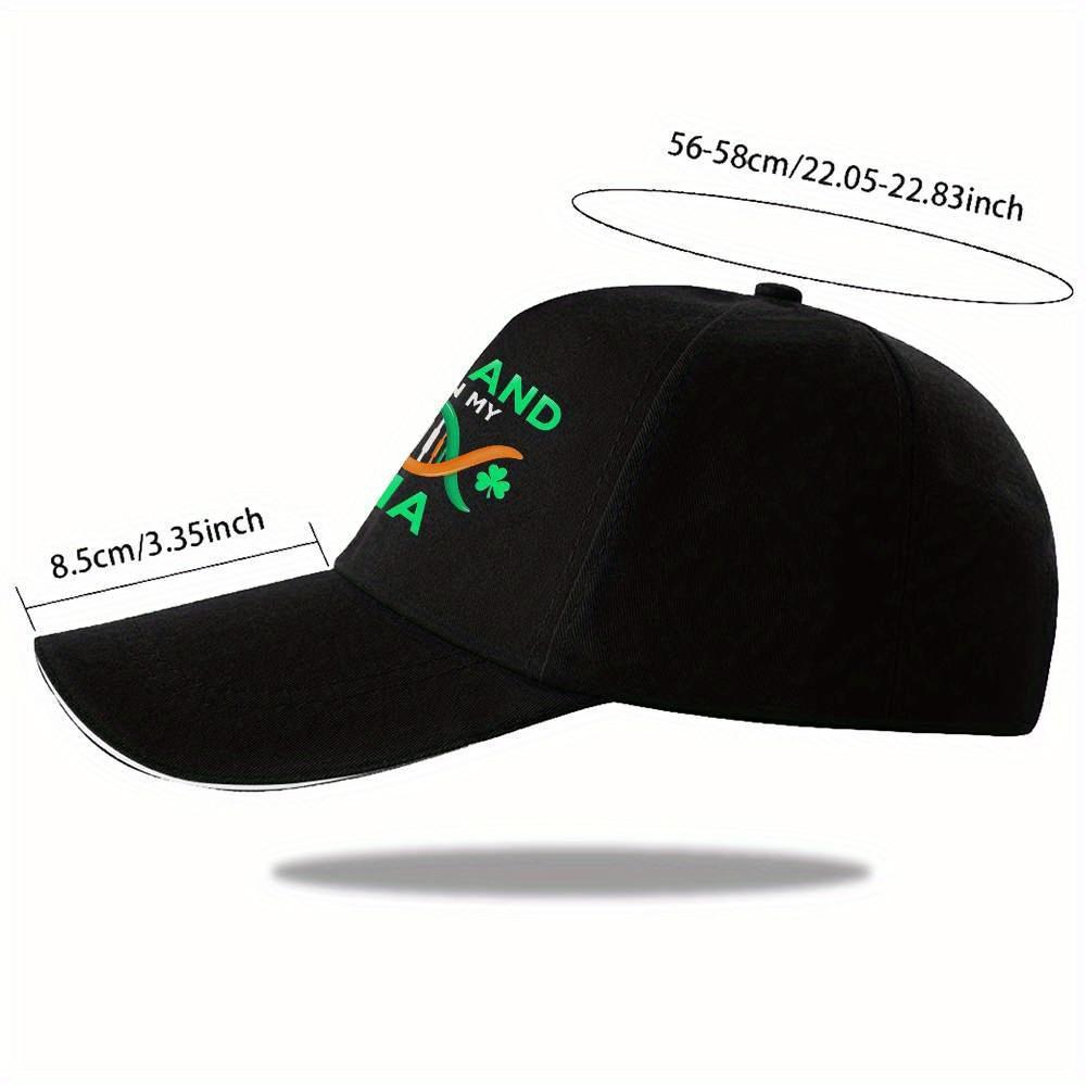 Ireland Is In My DNA Shamrock Baseball Cap Adjustable Polyester Casual Hat for Men Women