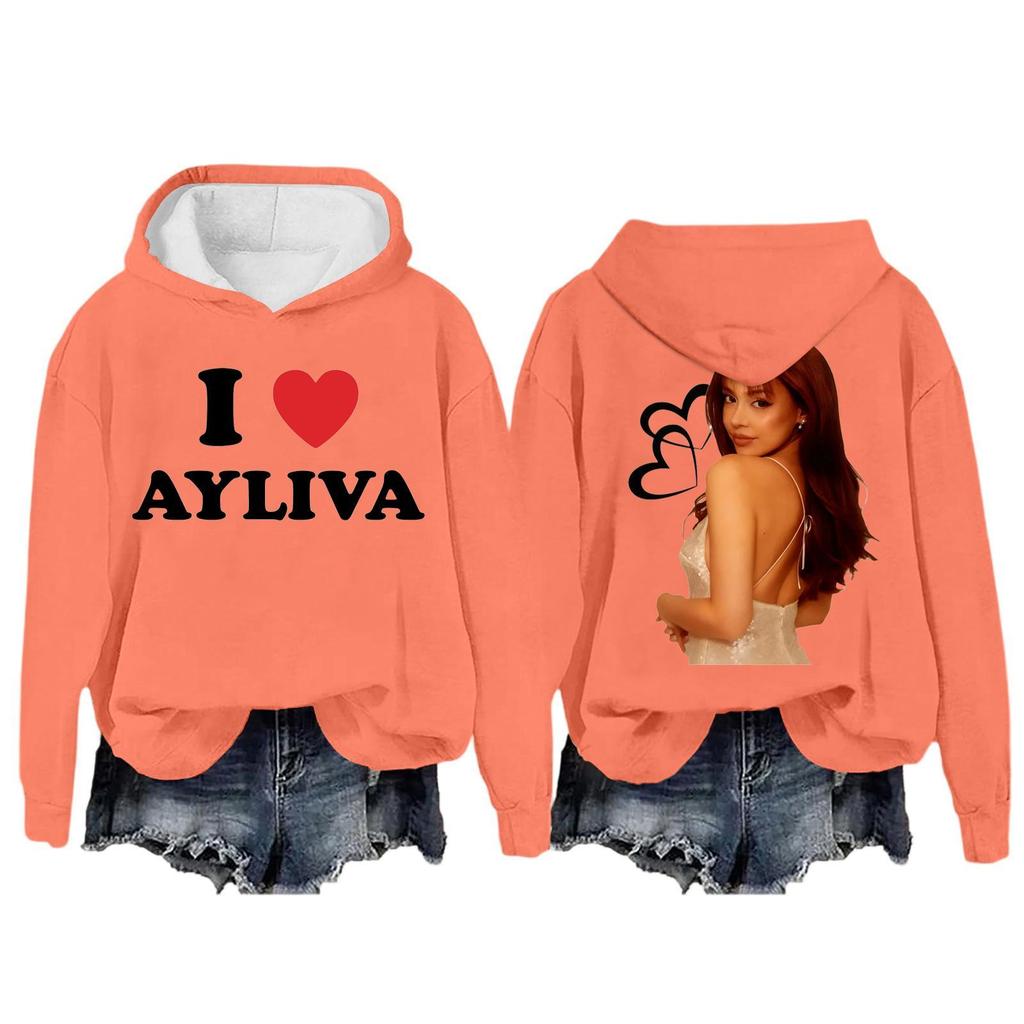 Women's Fashion Casual Long Sleeve Loose Printed Pullover Sports Long Sleeve Hooded Sweatshirt