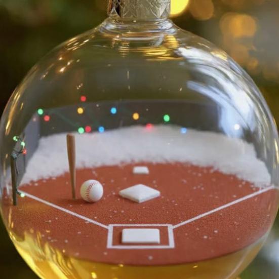 Спортивный мяч Рождественские украшения 3D Украшение Снежный шар со спортивными микросценками Прозрачный пластиковый подвесной шар для рождественской елки Домашний декор