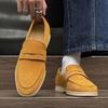 Brand Men's Suede Comfortable Anti Slip Bean Shoes 2025 New Summer Lazy Men's Pointed Breathable Casual Business Loafers