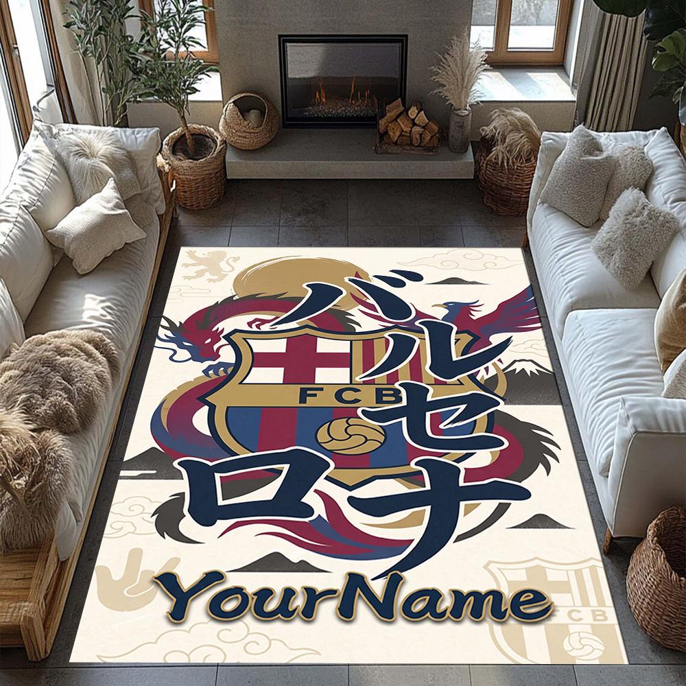 Fc Barcelona Personalized Name Area Rug Perfect for Outdoor Dining Room Entryway Hallway Anti-slip Rug Decorate Offices Wedding Party Gift