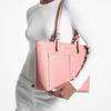Michael Kors Jet SetSofie Модная Повседневная Однотонная Сумка-тоут с Логотипом из ПУ Сумка-тоут Сумка для покупок Сумка через плечо Ручная сумка Среднего размера Женская Розовая