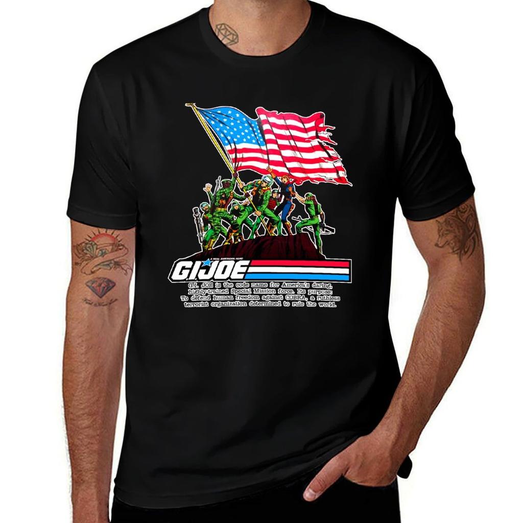GI Joe Stars and Stripes Forever TShirt Gym Wear Breathable Short Sleeve Tee TShirt