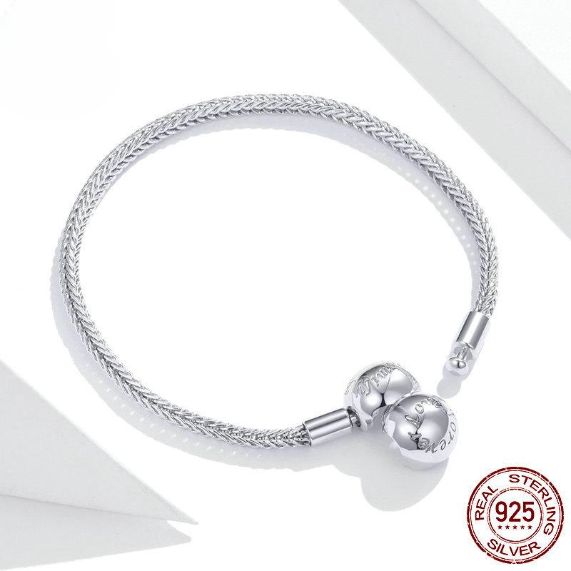 Новый простой браслет из стерлингового серебра S925 со змеиной костью, универсальная базовая цепочка с платиновым покрытием