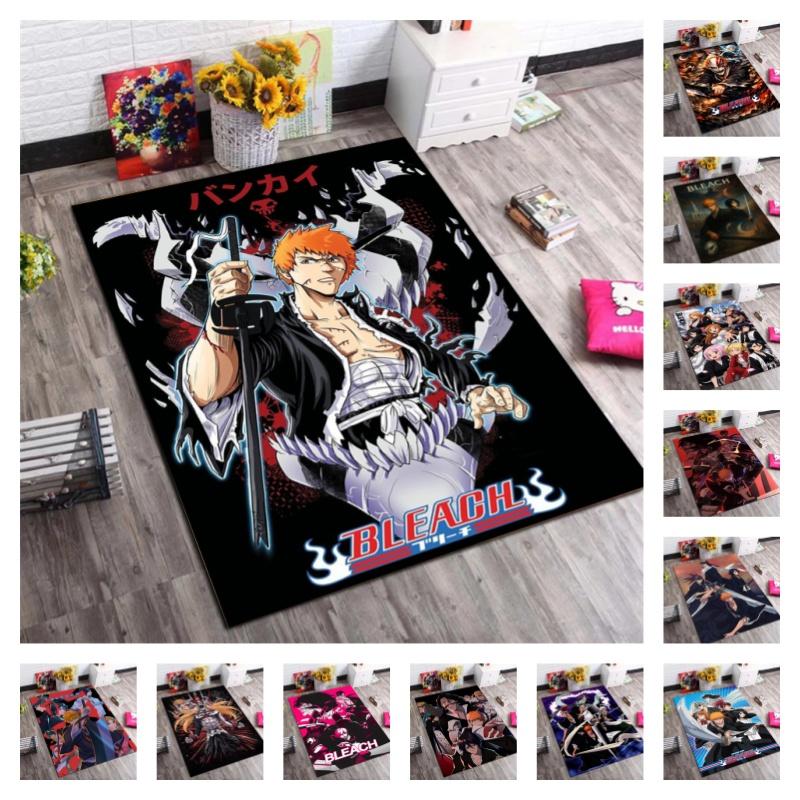 BLEACH Kurosaki Ichigo Bankai Area Rug Non Slip Rubber Back Floor Mat Washable Anime Carpet For Otaku Bedroom Home Decor