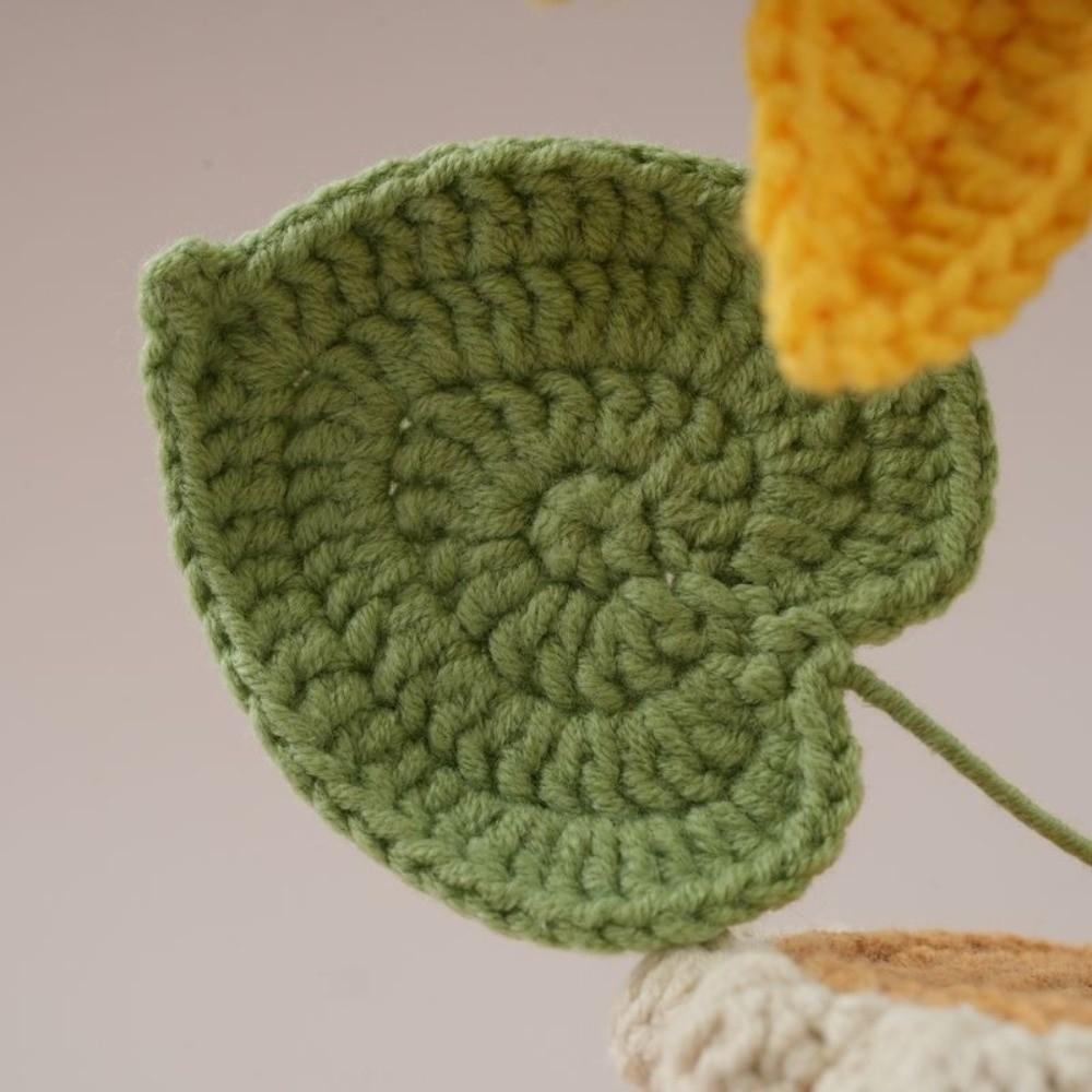 Friend's Gift Crochet Sunflower Potted Room Decor Artificial Sunflower Pot Knitted Flower Home