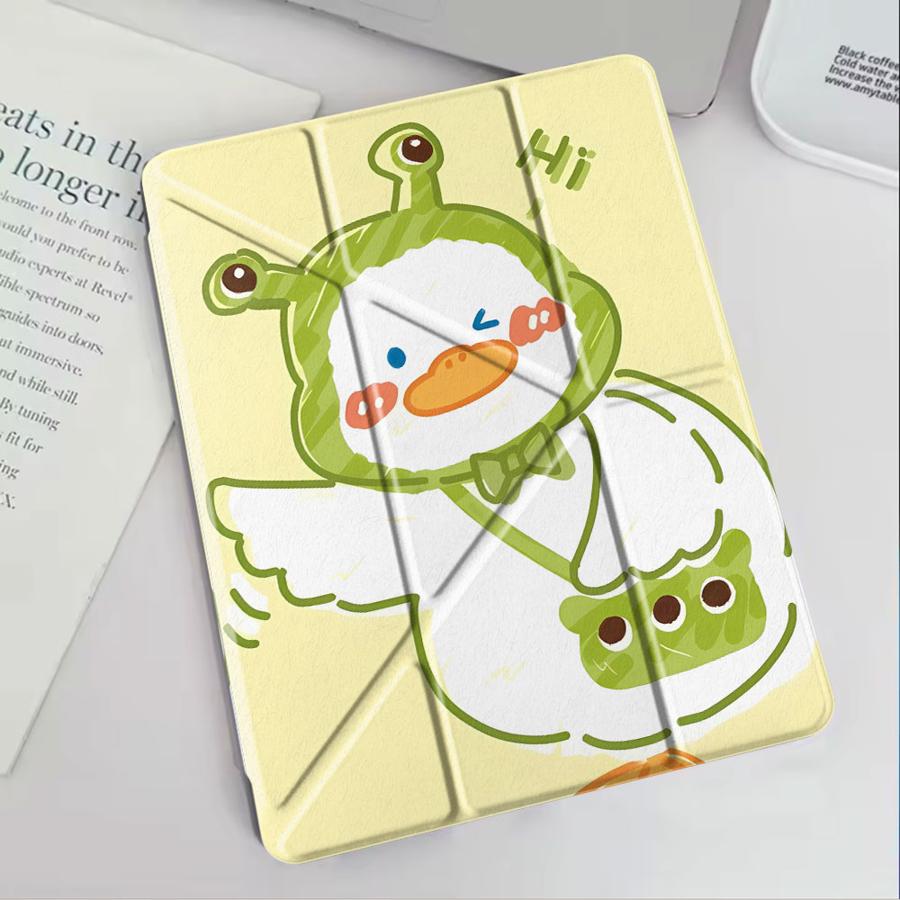 Милый Чехол-Утка для Планшета iPad Mini 6 7 Air 4 5 M3 M2 1 2 M4 11 дюймов Pro 11-го 10-го 9-го 8-го 7-го 12.9 дюймов Pro 2025 Держатель Обложка