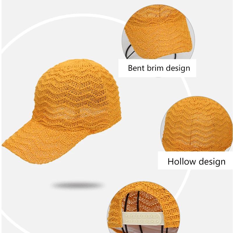 Summer Solid Color Peaked Hats Fashion Women Mesh Breathable Baseball Cap Personality Adjustable Snapback Hat Outdoor Sun Caps