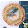 Прозрачный Золотой Стеклянный Поднос Коралловый Риф Зарядная Доска Круглый Обеденный Сервиз Тарелки и Блюда Свадебное Рождественское Украшение