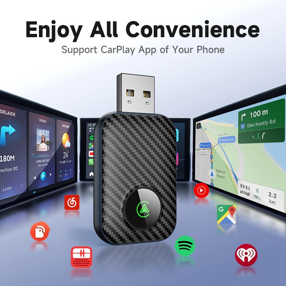 2 in 1 Cars Wireless CarPlay Android Auto Adapter Upgrade Wired to Wireless CarPlay Dongle