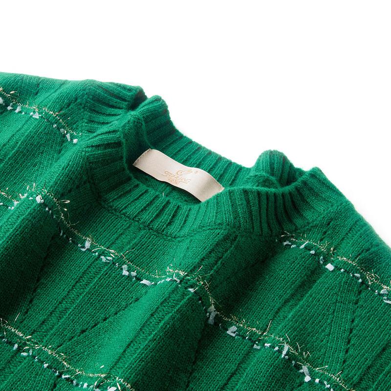 Женский толстый свитер TUHUANG из чистой шерсти с круглым вырезом