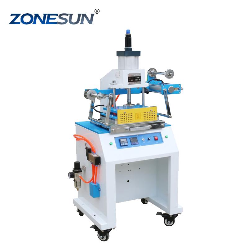 ZONESUN ZY-819D 200X300mm Pneumatic Stamping Machine Paper leather LOGO Name Card Creasing pressure Initial Embossing Machine