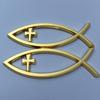 Religious Cross Car Window Stickers Waterproof Jesus Fish Badge Christian Ichthys Fish Sticker for Laptops Refrigerators