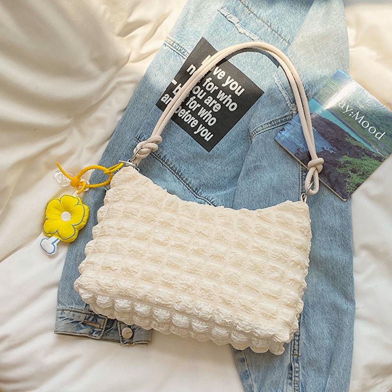 Сумка-хобо в зарубежном стиле, маленькая, свежая, плиссированная, женская, новая коллекция ранней осени 2025, универсальная, подмышечная сумка-пельмень, модная