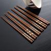 Japanese Style Colorful Strip Print Solid Wood Chopsticks Reusable Durable Chopstick Kitchen Tableware Kitchen Accessories