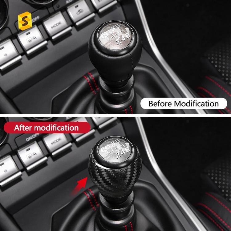 Shasha Carbon Fiber Gear Shift Knob Cover Real Interior Accessories Decoration Protection for Subaru BRZ 2022 2023