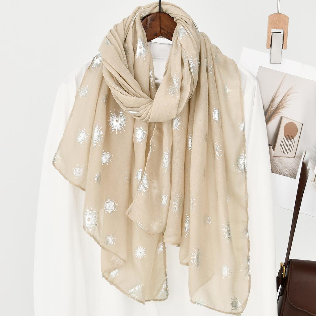 New Dandelion Silver Stainless Steamed Glitter Long Scarf Ins Style All-match Fashion Scarf Soft Breathable Shawl Headscarf