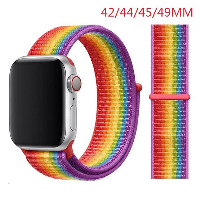 Nylon Band For Apple Watch Series Watch 9 8 / Ultra 2 7 6 SE 5/4/2/1 38 42MM Replacement Strap Loop for Iwatch Series 3 40/41/44 /45MM/49MM