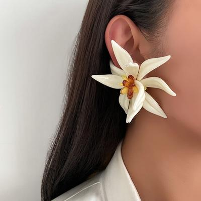 Ingemark Винтажные Креативные CCB Белые Большие Серьги-Гвоздики Женские Модные Геометрические Серьги с Проколом Новогодние Ювелирные Аксессуары