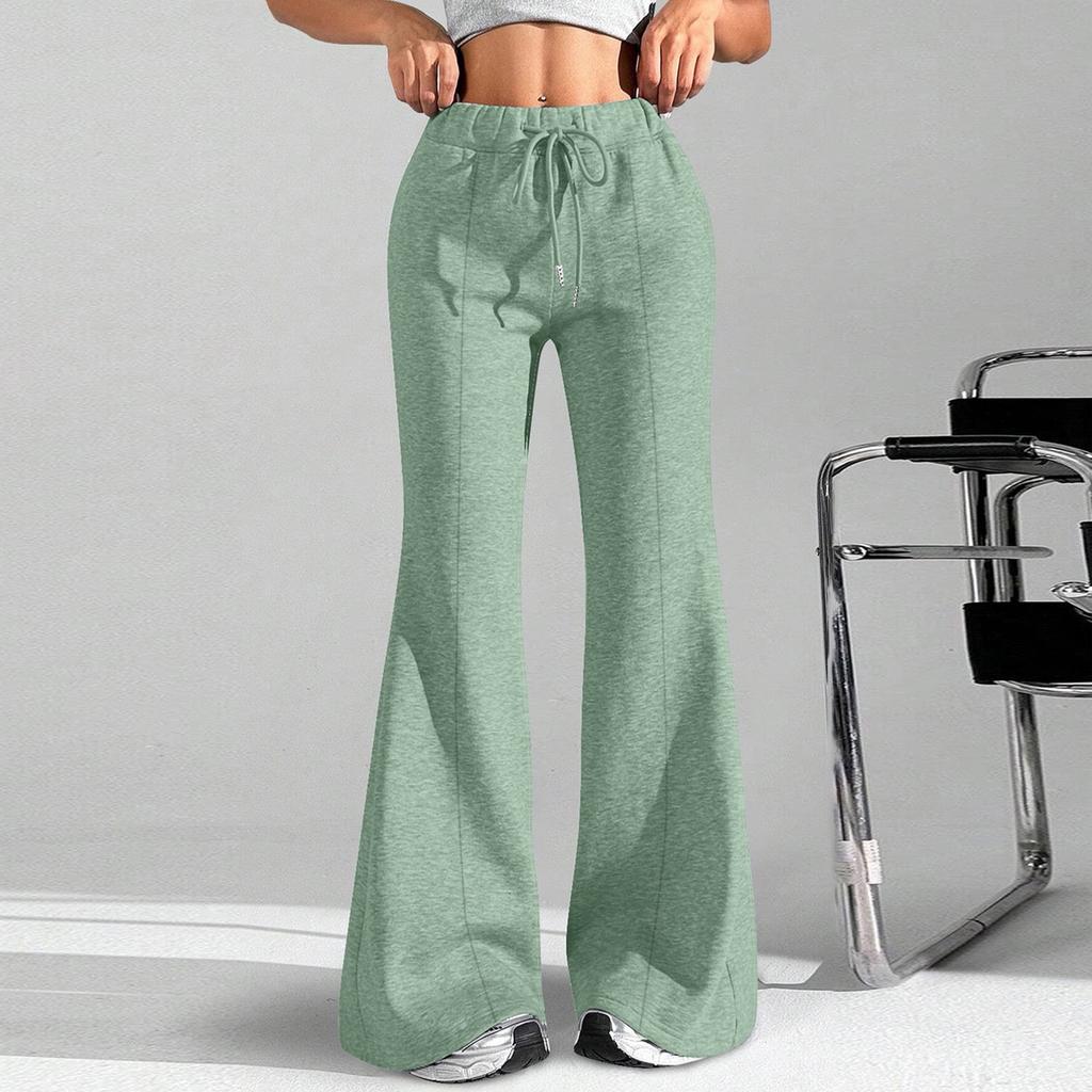 Женские модные свободные брюки-карго с завязками на талии, однотонные, расклешенные