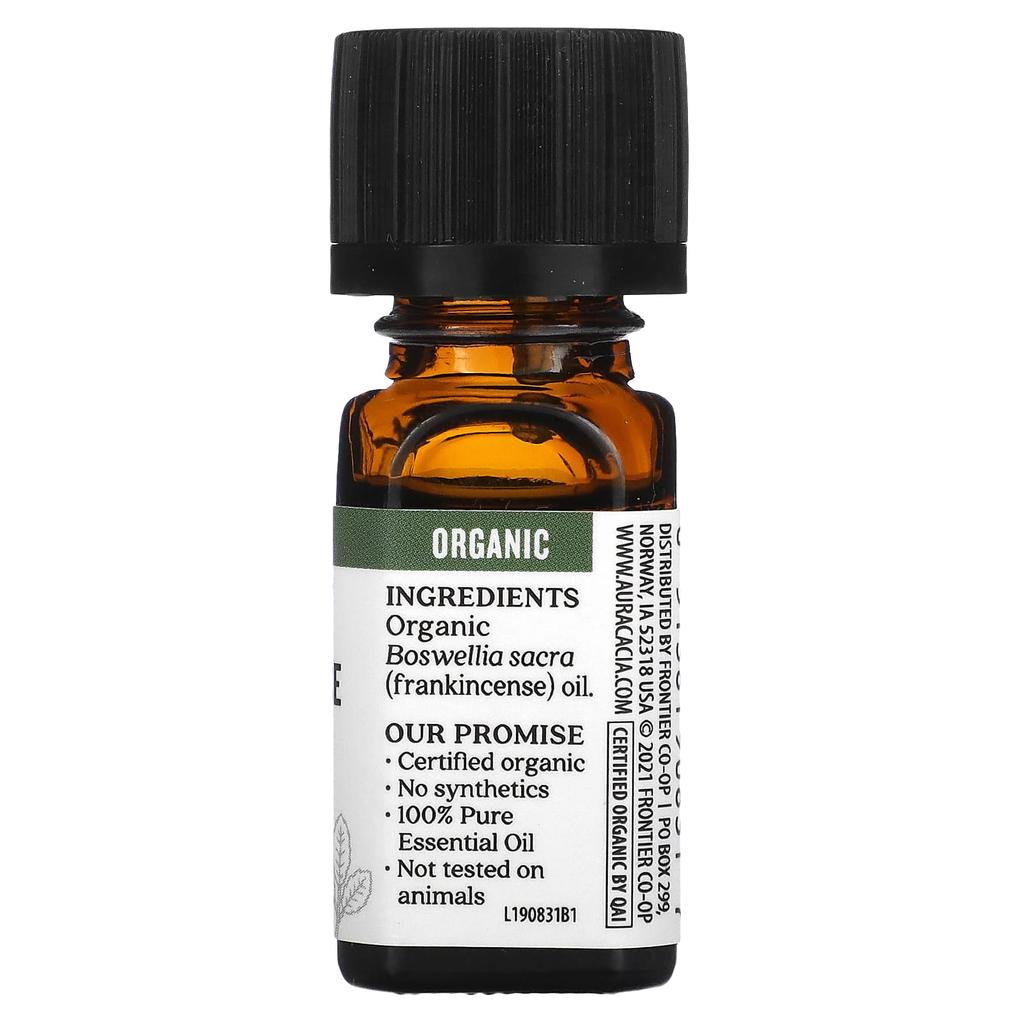 Aura Cacia Pure Essential Oil, Organic Frankincense, 0.25 Fl Oz (7.4 Ml)
