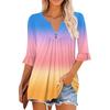 3/4 рукава топы для женщин повседневные оборки V-образный вырез футболки рабочие блузки нарядные туники топы