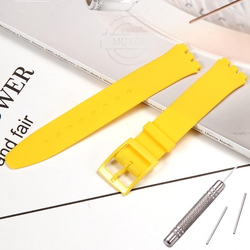 Силиконовый Ремешок Для Swatch SFS103 SFV107 SFN120 SFK397 SFK360 SFK361 Браслет для Часов 16мм Женский Водонепроницаемый Аксессуары для Часов