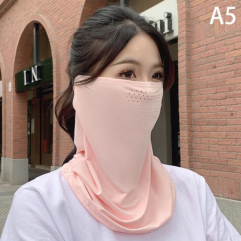 Унисекс шарф для лица дышащий ледяной шелк УФ-защитная маска мягкая регулируемая анти-ультрафиолетовая тонкая для летнего активного отдыха