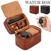 Кейс для путешествий на 2 часовника из ПУ кожи, коробка для хранения и демонстрации часов с мягкой бархатной подкладкой и молнией, портативная коробка-органайзер для часов