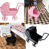Wrought Iron Mini Bassinet Stroller Realistic Doll Pram Toys Baby Stroller Model  Kids Pretend Play