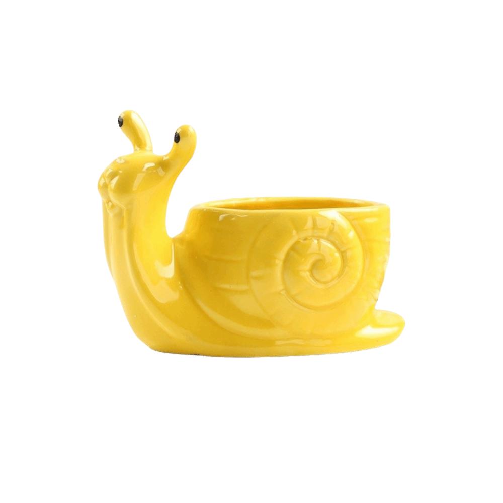 Ornaments Succulent Flowerpot Snail Shape Flower Vase Cute Ceramic Flower Pot Home Office Decor